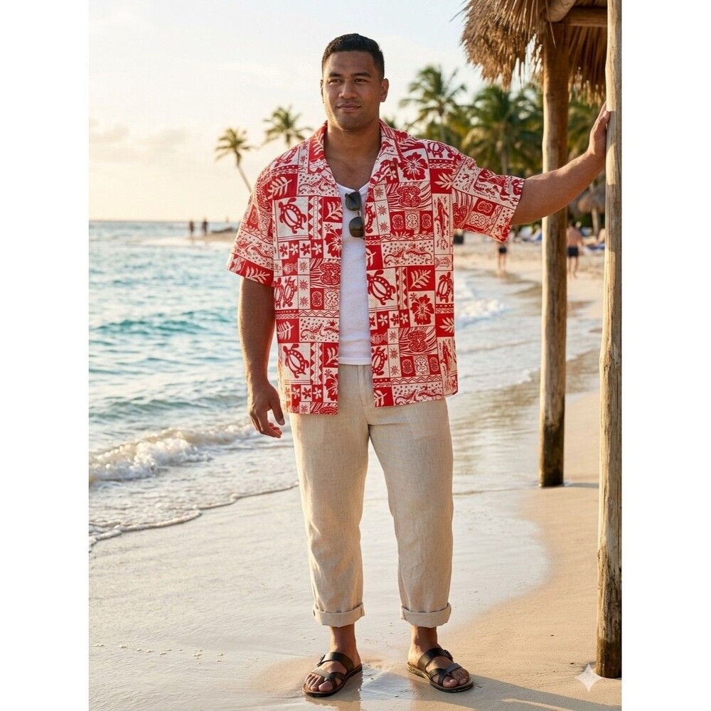 LA LEELA Men's Relaxed Hawaiian Shirt Big and Tall Short Sleeve Shirt  4X